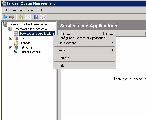 Make the virtual machine highly available To do this: 1. To open the failover cluster snap-in, click Start Administrative Tools Failover Cluster Management.