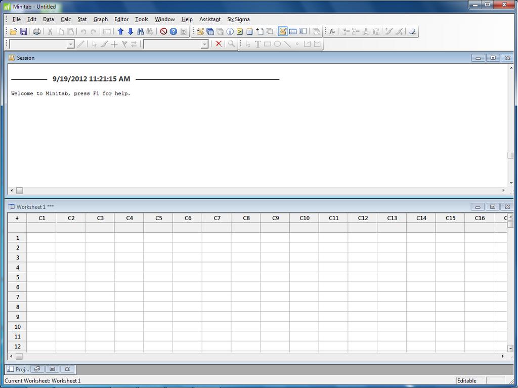 Introduction The Minitab user interface Before you start your analysis, open Minitab and examine the Minitab user interface.