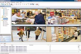 from up to 4 video sources simultaneously > Easy installation > Intuitive handling > Site maps > Control of PTZ and dome cameras using mouse or joystick > Remote viewing and control > Multilingual