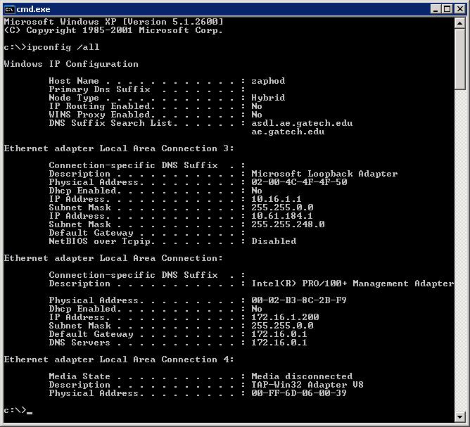 Windows - ipconfig The ipconfig command will