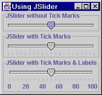 JSlider: Example Output (Windows, Motif, Java