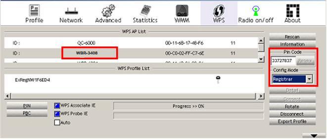 WiFi Protected Setup Screen WiFi Protected Setup Enable WPS AP PIN Code Input Wireless Client PIN Code Enable this if you want to use Wireless WPS function.