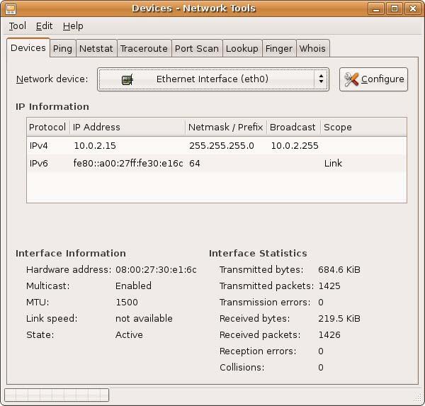 Appendix D Setting Up Your Computer s IP Address Verifying Settings Check your TCP/IP properties by clicking System > Administration > Network Tools, and then selecting the