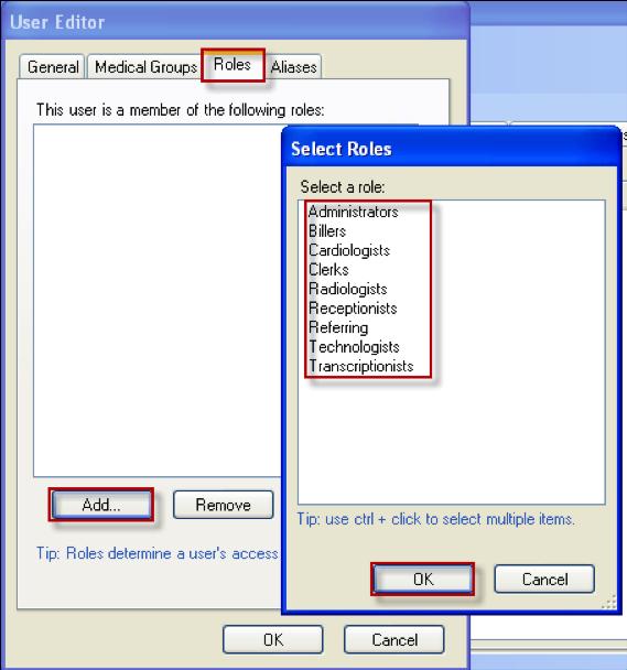 Creating Domain Users ASSIGNING MEDICAL GROUPS AND ROLES You will then need to assign a medical group (where applicable) and a role. 1. Select the Roles tab. 2. Select Add.