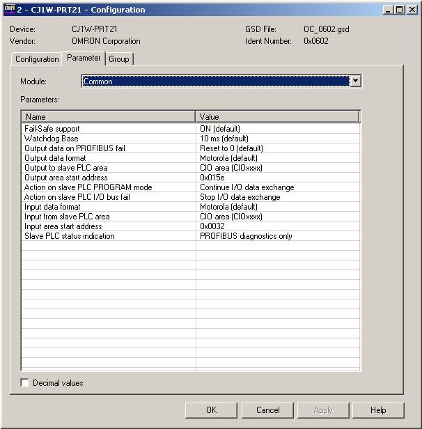 Generic Slave Device DTM Section 3-5 Parameter Tab The Parameter tab lists all settings to be made for the Parameter message.