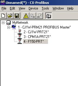 Setting up a network Section 6-2 Example The figure below shows an example network consisting of a CJ1W-PRM21 PROFIBUS Master and three OMRON slave devices.