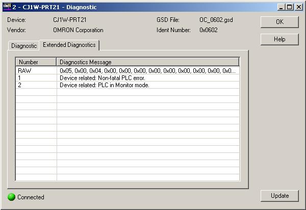 Monitoring the Network Section 6-7 Example The figure below shows an example of the extended diagnostics window, containing extended diagnostics data.