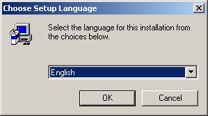 Installation Section 3-1 will be displayed, prompting the user for a selection of language to be used with CX-Server. 17.