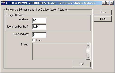 CS1/CJ1W-PRM21 PROFIBUS Master DTM Section 3-3 Slave DTM Address Assignment Selecting the Slave DTM Address Assignment displays a list of DTMs assigned to the PROFIBUS Master DTM, together with their
