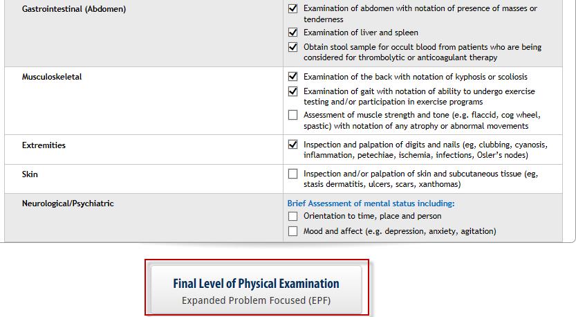 calculate the possible PE level under 95 exam type too,