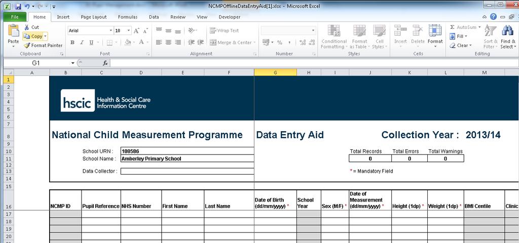 Blank Data Entry Aid 4. The downloaded file should be saved in a folder on your computer s hard drive.