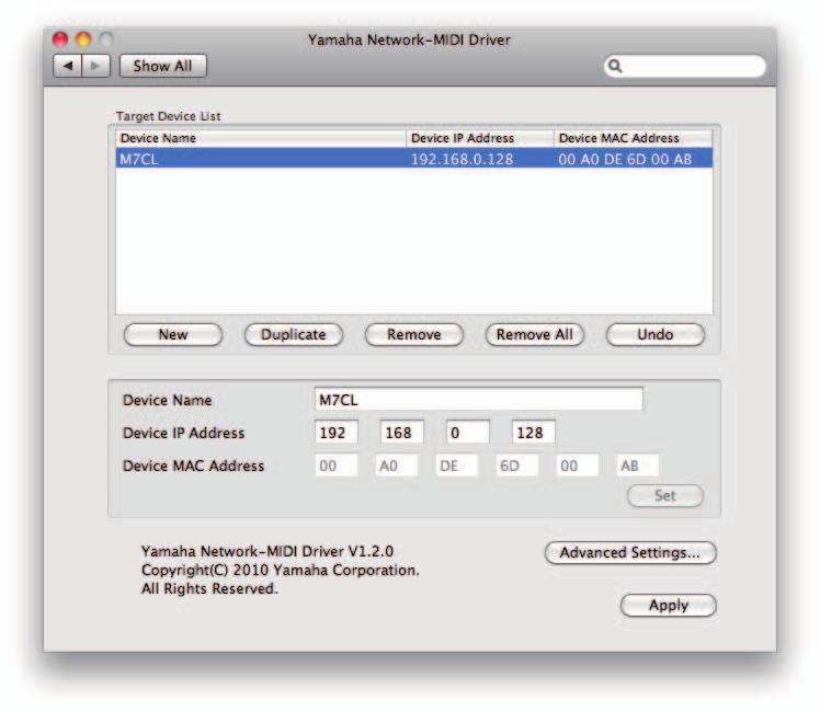 Setup 1 Log into Mac with Administrator privileges. n In order to use the Network-MIDI Driver, the computer and device must be properly connected and configured.