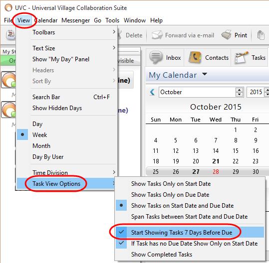 If you wish you can remove this view from your Calendar Module. To change this option please use the following steps: 1. Click on View and Task View Options. 2.