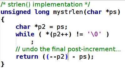 more examples 2 In mystrncpy() below, note the use of the pre-increment operator, ++n.