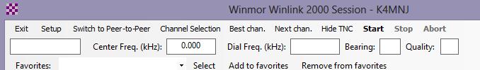 Then select the Winmor Winlink 2000 Session window.