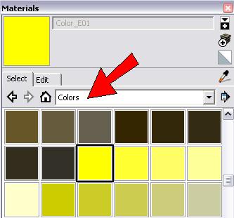 13. In the Materials window (Windows) or the Colors window (Mac), choose a