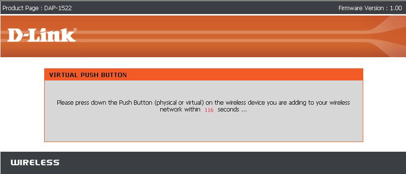 Select PBC to use the Push Button Configuration in order to connect to your network. Click Connect to continue.