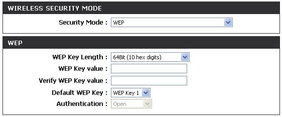 Section 4 - Security Configure WEP (Bridge Mode) It is recommended to enable encryption on your wireless access point before your wireless network adapters.