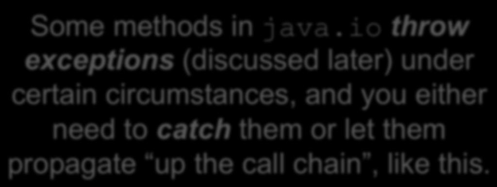 Keyboard Input (java.io) Some methods in java.