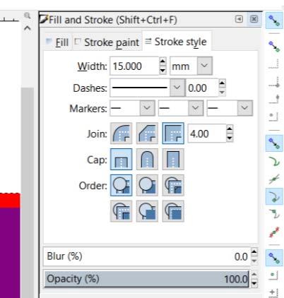 Double click on this number to open the Fill and Stroke options window. From here you can change the width of the line.