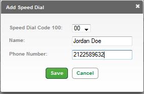 If any Speed Dial 100 numbers have been previously programmed, they will display in your Speed Dial 100 list. 3. Click the Add button. 4.