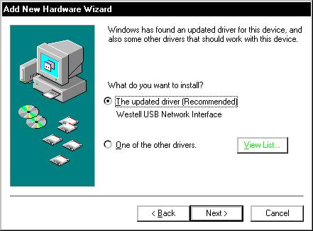 3. Windows 98 SE: Select CD-ROM drive (Figure 4). Click Next. Windows will search for the driver. Figure 4.