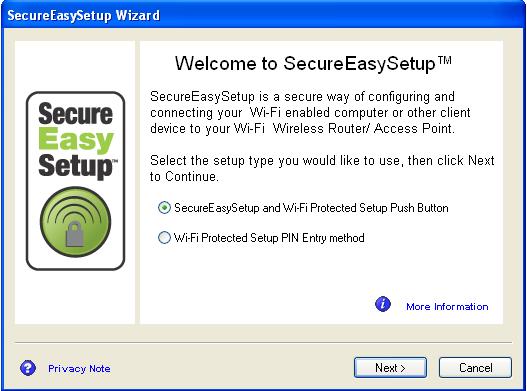 3. Run the client s wi-fi protected setup Wizard for the push button method.