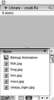 USING THE LIBRARY All symbols and any bitmaps, sounds, or videos you import are stored in the movie s library. You can take an instance of anything in the library and place it on the stage.