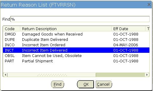 9. Enter the purchase order line item number to be returned in the Item field, then Tab. The item information auto-populates from the purchase order. 10.