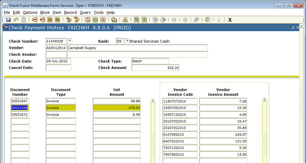 7. You can also view the invoice by highlighting the