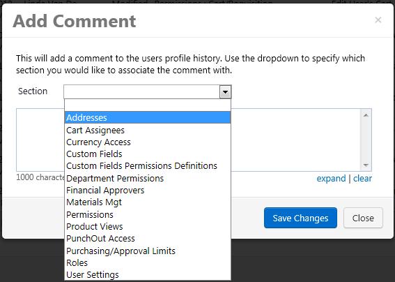 Adding or Viewing Profile Comments Users and campus purchasing administrators can add comments to a user s profiles.