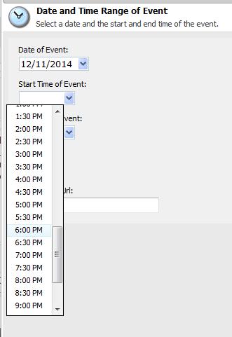 Step 3: Select the Start Time and End Time from the drop-down