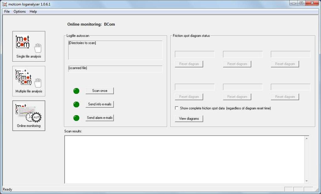 Single file analysis is the default panel (the corresponding command button is highlighted).