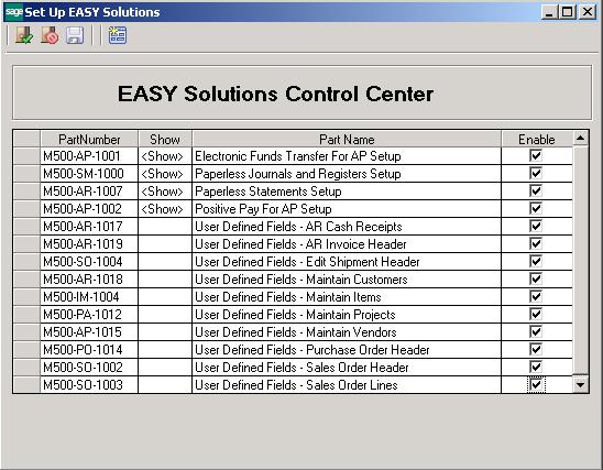 From this folder, select the EASY Solutions Control Center where each EASY Solution will be