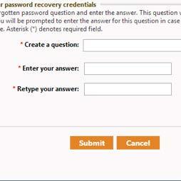 Username and Password Create your username and password.