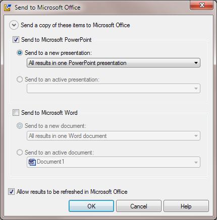 Send Results to a Microsoft PowerPoint Presentation 93 Click OK.