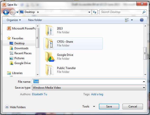4. In the next File name box of the Save As window, enter a file name for your new Windows Media Video file. Decide where you want to save this file, then click Save. 5.