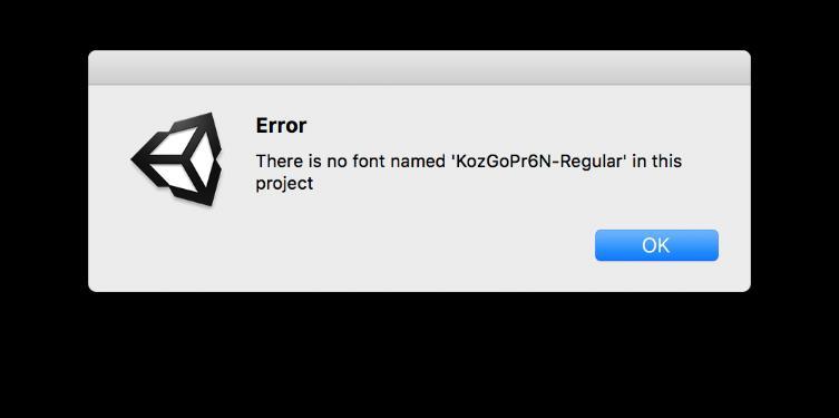 error will appear because there is no font when creating the