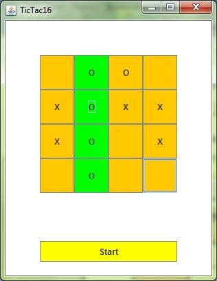 Ex 2. This project is a bit more complicated. It is similar to TicTacToe except It is played on a four by four grid.