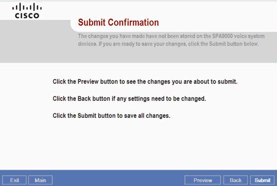 Step 11. When the Submit Confirmation page appears, click Submit to cause the updates to take effect. The assigned extension number will appear in the top right corner of the WIP310 display screen.