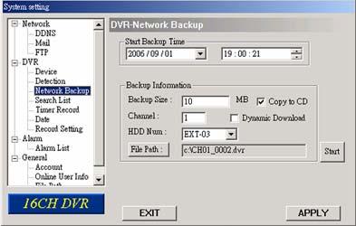 LICENSED SOFTWARE AP Making backup to a CD: After pressing Start, Write CD Setting pop-up window will show on