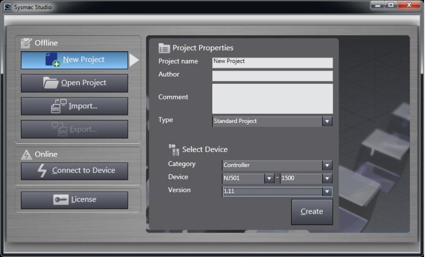 4 The Project Properties Dialog Box is displayed. *In this document, New Project is used as the project name.