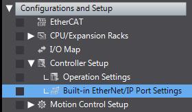 7 Double-click Built-in EtherNet/IP Port Settings under Configurations and Setup -