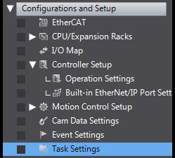 5 Double-click Task Settings under Configurations and Setup in the Multiview Explorer.