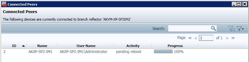 VMware Mirage Administrator's Guide To view information about connected peer clients: Right-click a Branch Reflector in the Branch Reflectors window and select Branch Reflector > Show Connected Peers.
