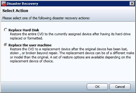 VMware Mirage Administrator's Guide To restoring a CVD to a replacement device: 1.