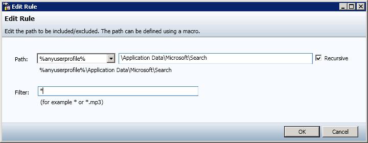 Type the path of the directory you want to add or select a path from the dropdown list (see A.7 Macros in Policy Rules for macro definitions).