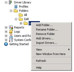 VMware Mirage Administrator's Guide 8.2.2 Performing a Folder Operation To perform a folder operation: 1. In the Mirage Management Console tree, expand the Driver Library node. 2.