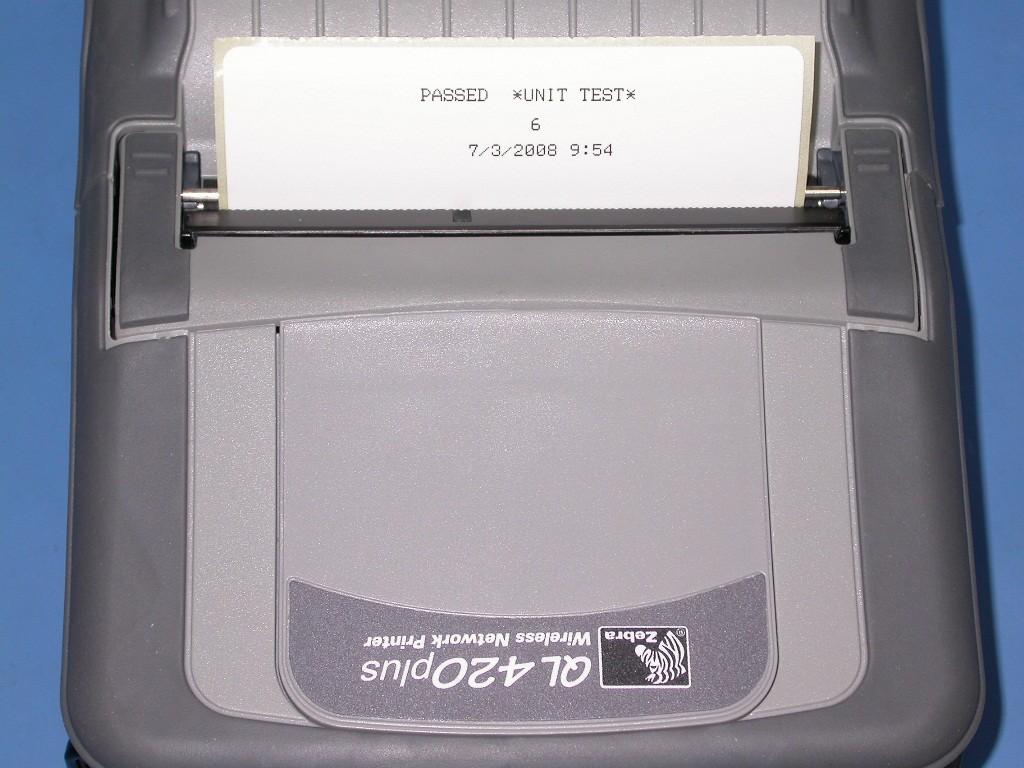 A label will then be printed to verify the printer has passed testing.