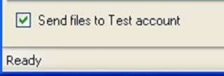 If the upload is a test, select Send files to Test account and click Send.